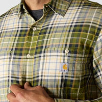 Carhartt Mens Rugged Flex Relaxed Fit Lightweight Long-Sleeve Plaid Shirt