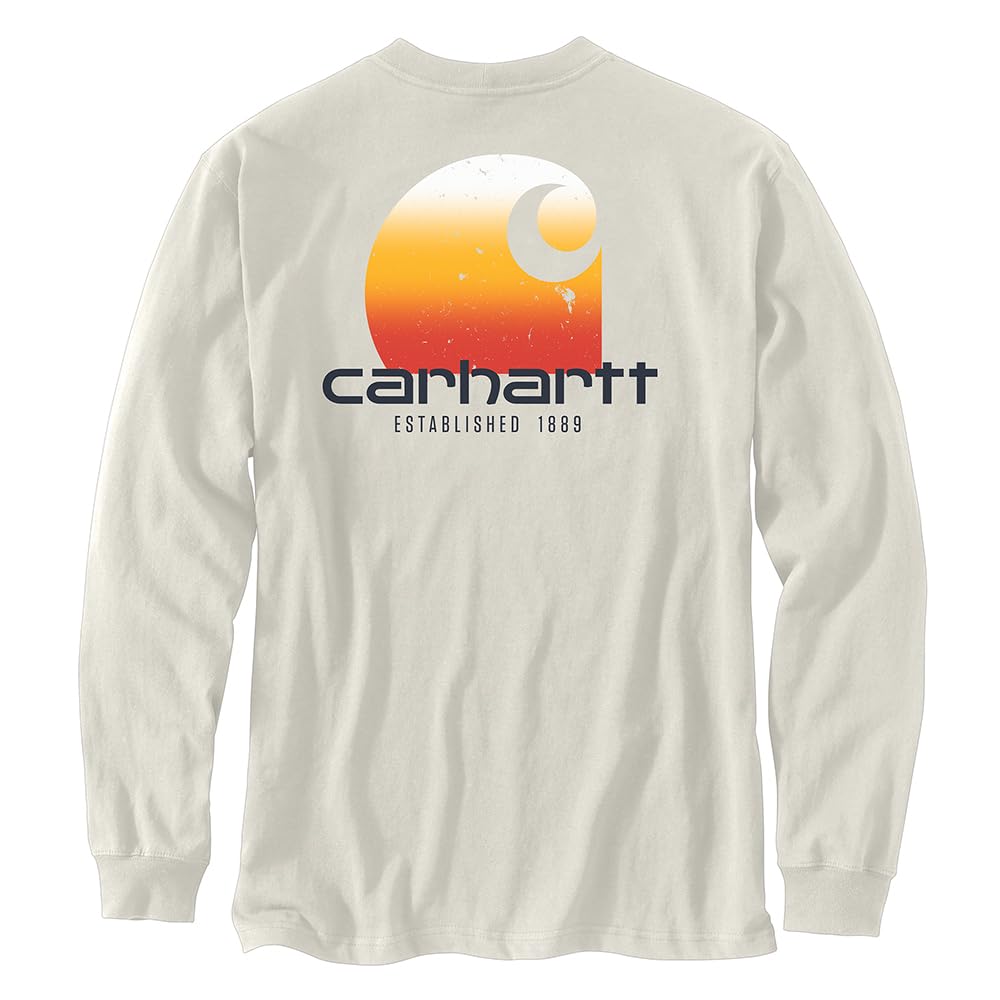 Carhartt 105952 Men's Relaxed Fit Heavyweight Long-Sleeve Pocket C Graphic T-Sh - X-Large Tall - Malt