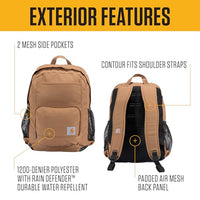 Carhartt B0000533 23l Single-Compartment Backpack, Durable Pack with Laptop Sleeve and Duravax Abrasion Resistant Base