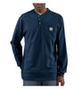Carhartt K128 Mens Loose Fit Heavyweight Long-Sleeve Pocket T-Shirt (Big and Tall) Henley Shirts, Navy, 3X-Large US