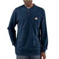 Carhartt K128 Mens Loose Fit Heavyweight Long-Sleeve Pocket T-Shirt (Big and Tall) Henley Shirts, Navy, 3X-Large US