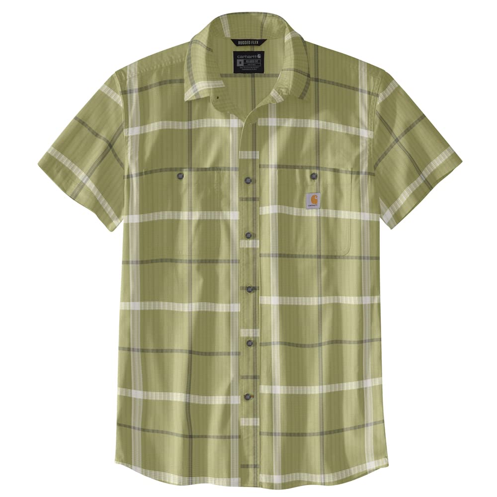 Carhartt 105701 Men's  Rugged Flex Relaxed Fit Lightweight Short-Sleeve - Green Olive, Large Big Tall