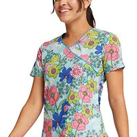 Cherokee Prints Women Scrubs Top Mock Wrap CK614