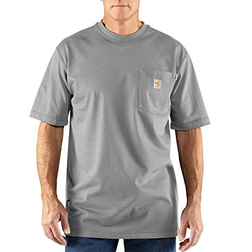 Carhartt 100234 Men's Fr Solid Short Sleeve Work Shirt Grey X-Large