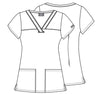 Dickies EDS Women Scrubs Top V-Neck DK709, XS, Peek A Blooms