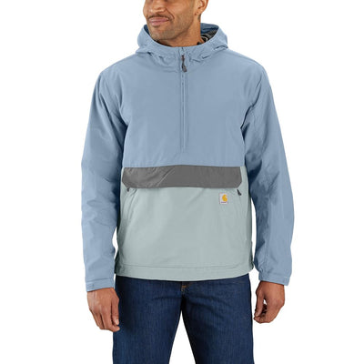 Carhartt 105749 Men's Rain Defender® Loose Fit Lightweight Packable Anorak, Neptune/Sky Fog, Medium
