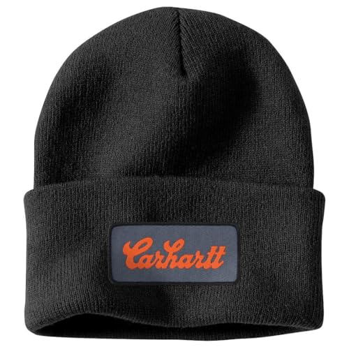 Carhartt Men's Knit Cuffed Script Patch Beanie