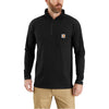 Force Relaxed Fit Long Sleeve Quarter Zip Pocket T-Shirt Black