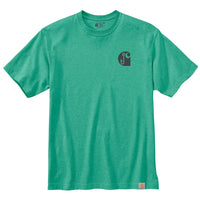 Carhartt 105351 Men's Loose Fit Heavyweight Short-Sleeve Fishing Graphic T-Shir - 3X-Large Regular - Sea Green Heather