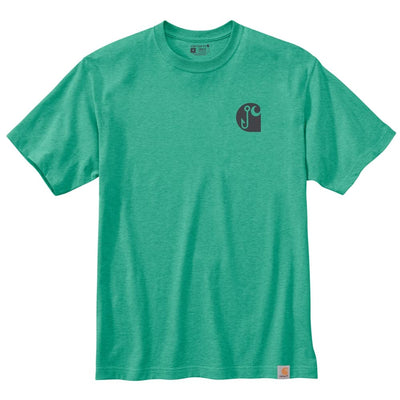 Carhartt 105351 Men's Loose Fit Heavyweight Short-Sleeve Fishing Graphic T-Shir - 3X-Large Regular - Sea Green Heather
