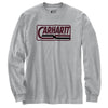 Carhartt 107039 Men's Loose Fit Heavyweight Long-Sleeve Logo Graphic T-Shirt 2X Tall Heather Gray