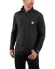Force Relaxed Fit Long Sleeve Quarter Zip Pocket T-Shirt Black