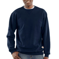 Carhartt K124 mens Midweight Crewneck Sweatshirt (Big & Tall) work utility t shirts, New Navy, 3X-Large US