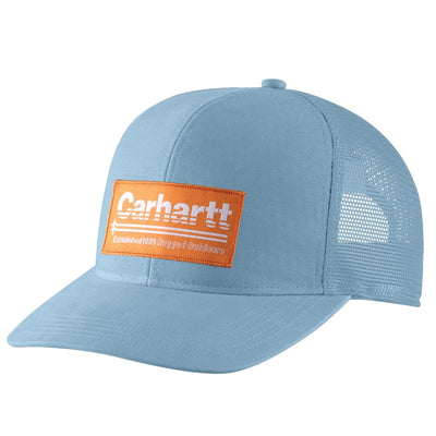 Carhartt 105693 Men's Canvas Mesh-Back Outdoors Patch Cap - One Size Fits All - Moonstone