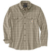 Carhartt 106355 Men's Loose Fit Midweight Chambray Long-Sleeve Plaid Shirt, Dusty Olive, X-Large