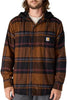 Carhartt Men's Rugged Flex Relaxed Fit Flannel Fleece Lined Hooded Shirt Jac