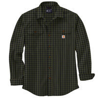 Carhartt 105947 Men's Loose Fit Heavyweight Flannel Long-Sleeve Plaid Shirt - Medium Regular - Basil