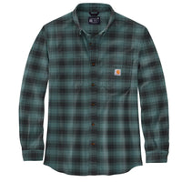 Carhartt 105945 Men's Rugged Flex® Relaxed Fit Midweight Flannel Long-S - XXX-Large - Sea Pine