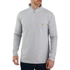 Carhartt 106660 Mens Force Relaxed Fit Long Sleeve Quarter Zip Pocket T-Shirt Work Utility T Shirt, Heather Gray, Medium US