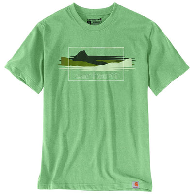 Carhartt 106150 Men's Relaxed Fit Heavyweight Short-Sleeve Mountain Graphic T-S - X-Large Regular - Loden Frost Heather