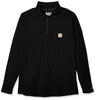 Force Relaxed Fit Long Sleeve Quarter Zip Pocket T-Shirt Black
