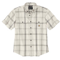 Carhartt 106140 Men's Loose Fit Midweight Short-Sleeve Plaid Shirt - X-Large Tall - Malt