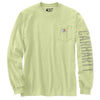 Carhartt 105041 Men's Relaxed Fit Heavyweight Long-Sleeve Pocket Logo Graphic T - X-Large Tall - Pastel Lime