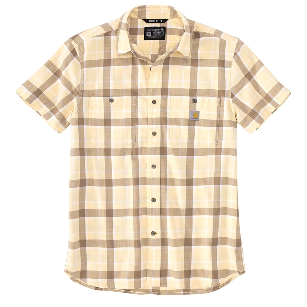 Carhartt 106139 Men's Rugged Flex® Relaxed Fit Lightweight Short-Sleeve - Small Regular - Golden Mist