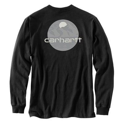 Carhartt 105955 Men's Relaxed Fit Heavyweight Long-Sleeve Pocket Mountain Graph - 3X-Large Regular - Black