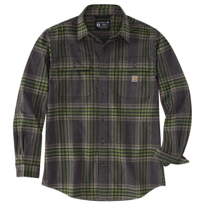 Carhartt 105947 Men's Loose Fit Heavyweight Flannel Long-Sleeve Plaid Shirt - X-Large - Shadow