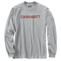 Carhartt 105951 Men's Loose Fit Heavyweight Long-Sleeve Logo Graphic T-Shirt - 3X-Large Regular - Heather Gray
