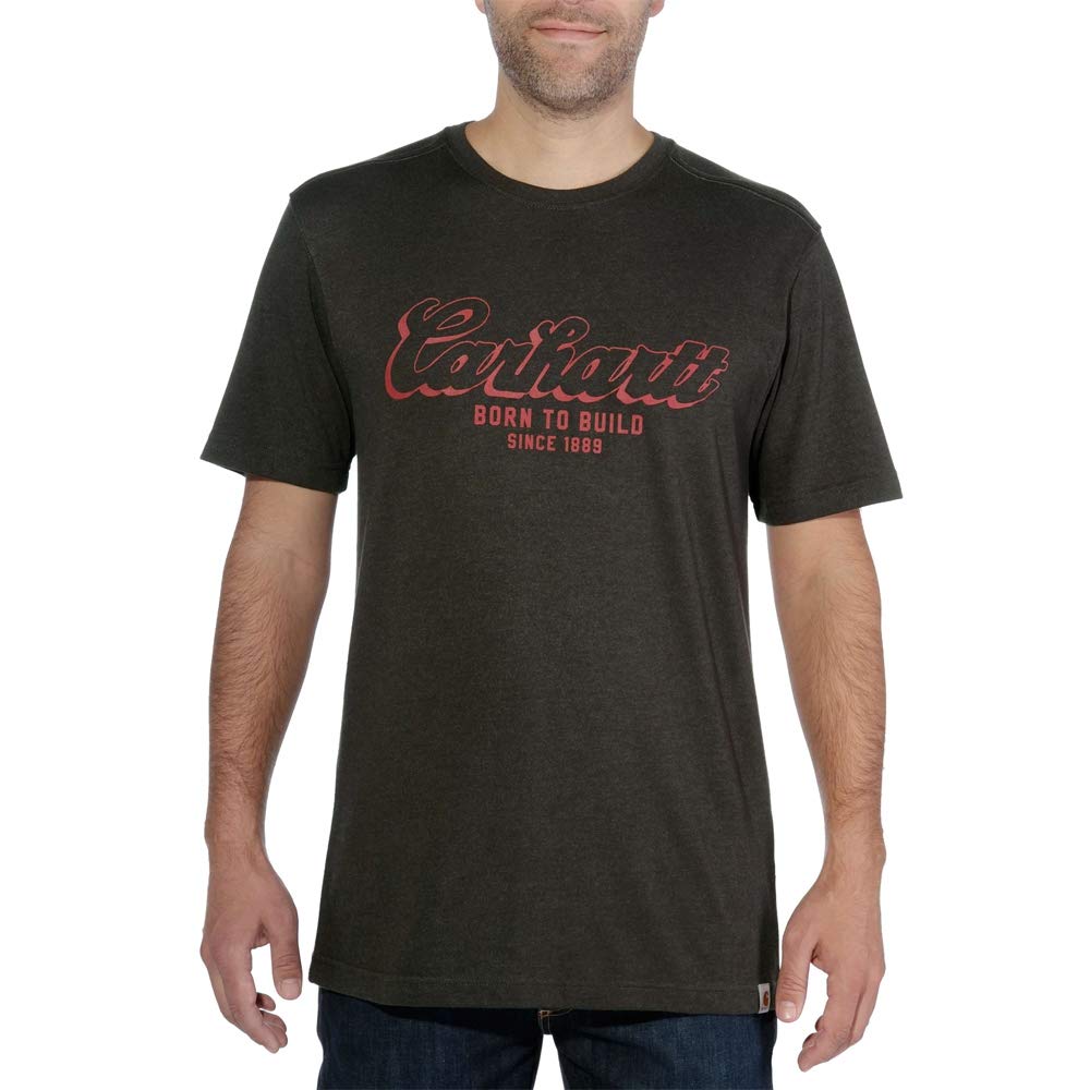 Carhartt 103563 Men's Maddock Born to Build Graphic Short Sleeve T-Shirt - X-Large Tall - Peat Heather