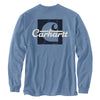 Carhartt 106040 Men's Loose Fit Heavyweight Long-Sleeve Pocket Script Graphic T - X-Large Tall - Skystone Heather