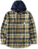 Carhartt 107011 Men's Rugged Flex Relaxed Fit Flannel Fleece Lined Hooded Shirt Jac