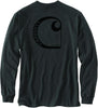 Carhartt 106363 Men's Relaxed Fit Heavyweight Long Sleeve Graphic Work T-Shirt - 106363-BRN XX- Brown