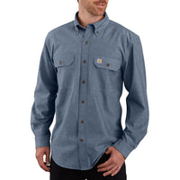 Carhartt 104368 Men's Loose Fit Midweight Chambray Long-Sleeve Shirt (Big & Tall), Denim Blue Chambray, 3X-Large