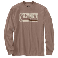Carhartt Men's 107039 Loose Fit Heavyweight Long-Sleeve Logo Graphic T-Shirt 2X Tall Soft Sepia Heather