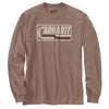 Carhartt 107039 Men's Loose Fit Heavyweight Long-Sleeve Logo Graphic T-Shirt 2X Tall Soft Sepia Heather