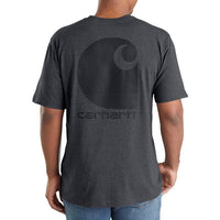 Carhartt 103559 Men's Workwear C-Logo Graphic Pocket Short Sleeve T-Shirt - 020-GNH - LRG - TLL Granite Heather