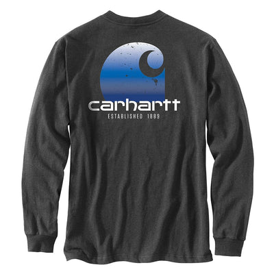 Carhartt 105952 Men's Relaxed Fit Heavyweight Long-Sleeve Pocket C Graphic T-Sh - X-Large - Carbon Heather