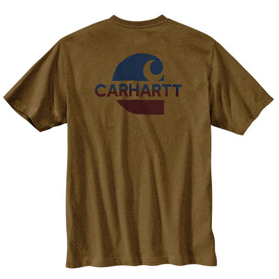 Carhartt 105710 Men's Loose Fit Heavyweight Short-Sleeve Pocket C Graphic T-Shi - X-Large Tall - Oiled Walnut Heather