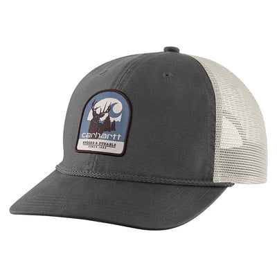 Carhartt Men's Canvas Mesh-Back Deer Patch Cap, Shadow, One Size