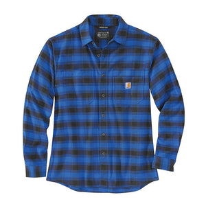 Carhartt 105945 Men's Rugged Flex® Relaxed Fit Midweight Flannel Long-S - Medium Regular - Glass Blue