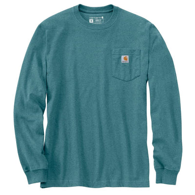 Carhartt K126 Men's Long Sleeve Workwear Crewneck T-Shirt - 3X Tall - Blue Spruce Heather