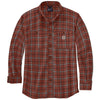 Carhartt 105949 Men's Relaxed Fit Lightweight Plaid Print Long Sleeve Button-Down - 105949-B53 X-