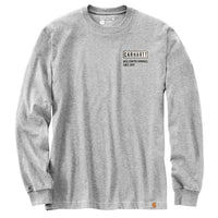 Carhartt 105423 Men's Relaxed Fit Heavyweight Long-Sleeve Crafted Graphic T-Shi - Large - Heather Gray