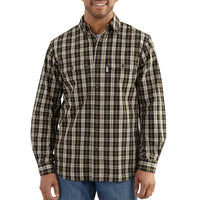 Carhartt 102214  Mens Fort Plaid Long Sleeve Shirt Black XL (Reg)