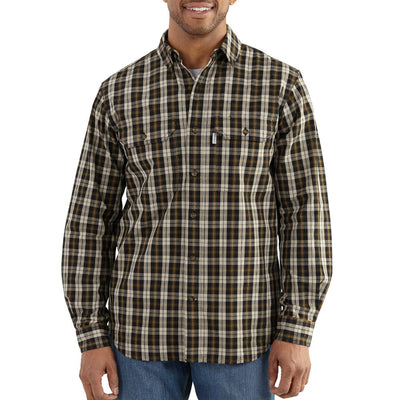 Carhartt 102214  Mens Fort Plaid Long Sleeve Shirt Black XL (Reg)