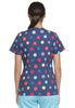 Dickies EDS V-Neck Scrub Top, XS, Polka Dot Power