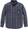 Carhartt 107012 Men's Loose Fit Midweight Chambray Long-Sleeve Plaid Shirt